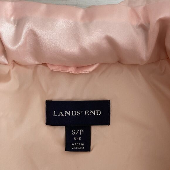 Lands End Pink Goose Down Insulated Puffer Vest Womens Size Small PETITE Ski - Picture 9 of 10